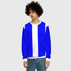Свитшот мужской Color white blue line, цвет: 3D-белый — фото 2
