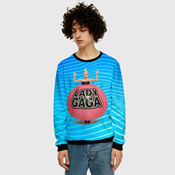 Свитшот мужской Леди Гага в круглой надувной юбке, цвет: 3D-черный — фото 2