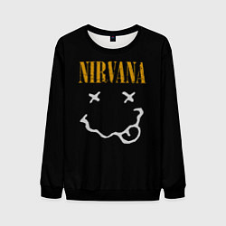 Свитшот мужской Nirvana rock music, цвет: 3D-черный