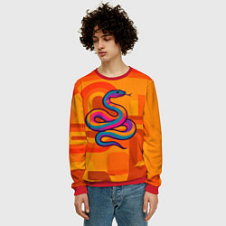 Свитшот мужской Змея в абстракции, цвет: 3D-красный — фото 2