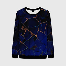 Мужской свитшот Тёмный синий абстракция битые плиты