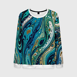 Мужской свитшот Сине-зеленый абстрактный узор