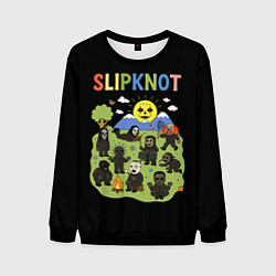Свитшот мужской Slipknot, мультяшный стиль, цвет: 3D-черный