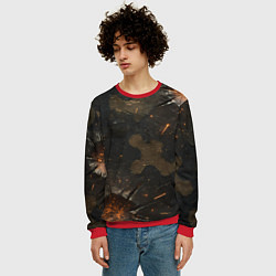 Свитшот мужской Камуфляж со следами от пуль, цвет: 3D-красный — фото 2