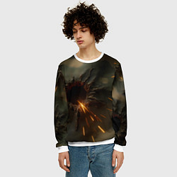 Свитшот мужской Следы от пуль на камуфляже, цвет: 3D-белый — фото 2