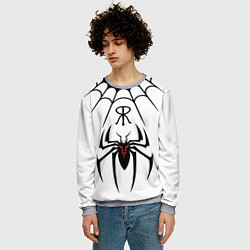 Свитшот мужской Паук на белом - the web of Fate, цвет: 3D-меланж — фото 2
