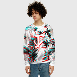 Свитшот мужской Doom тропики глитч, цвет: 3D-белый — фото 2