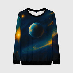 Свитшот мужской Пространство Вселенной, цвет: 3D-черный