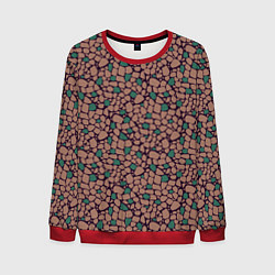 Мужской свитшот Мелкий мозаичный коричневый зеленый узор хакки