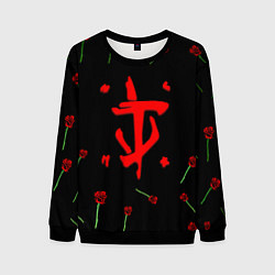 Свитшот мужской Doom rose pattern, цвет: 3D-черный