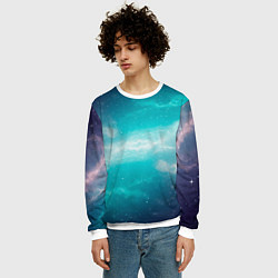Свитшот мужской Галактическое сияние небес, цвет: 3D-белый — фото 2