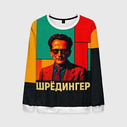 Свитшот мужской Шредингер поп-арт, цвет: 3D-белый