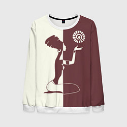 Свитшот мужской Силуэт африканки, цвет: 3D-белый