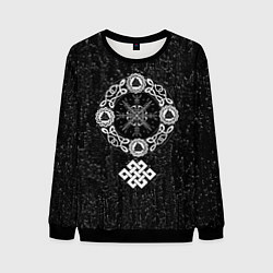 Свитшот мужской Шлем ужаса агисхьяльм в кельтском узле, цвет: 3D-черный