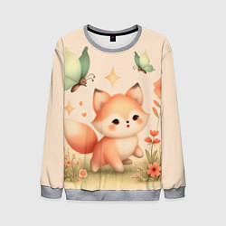 Мужской свитшот Лиса и мотыльки