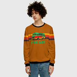 Свитшот мужской Ретро автобус ГЗА-651 поп-арт, цвет: 3D-черный — фото 2