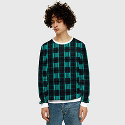 Свитшот мужской Color neon blue black, цвет: 3D-белый — фото 2