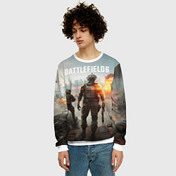 Свитшот мужской Битва за Бруклин из Battlefield 6, цвет: 3D-белый — фото 2