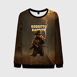 Свитшот мужской Bobritto Bandito мем, цвет: 3D-черный