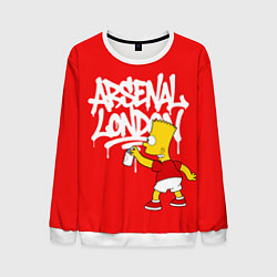 Свитшот мужской Граффити Арсенал и Барт Симпсон, цвет: 3D-белый