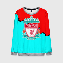 Свитшот мужской Liverpool краски текстура штрихи, цвет: 3D-меланж
