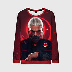 Свитшот мужской Ведьмак красные искры, цвет: 3D-красный
