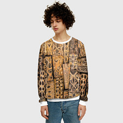 Свитшот мужской Узоры Африки, цвет: 3D-белый — фото 2