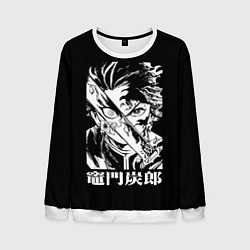 Свитшот мужской Клинок рассекающий демонов - slayer, цвет: 3D-белый