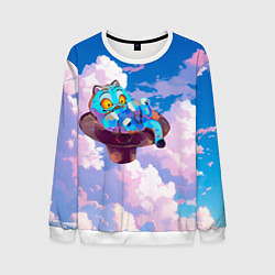 Свитшот мужской Tiger Derpy in the clouds, цвет: 3D-белый