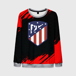 Свитшот мужской Атлетико Мадрид красные краски, цвет: 3D-меланж