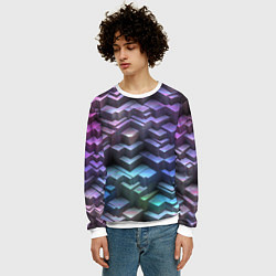 Свитшот мужской Неоновый рельеф, цвет: 3D-белый — фото 2