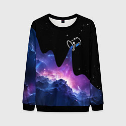 Свитшот мужской Потеки космической краски, цвет: 3D-черный