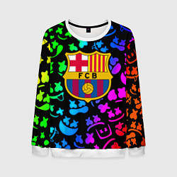 Свитшот мужской Барселона x Маршмэллоу неоновый градиент, цвет: 3D-белый