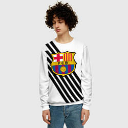 Свитшот мужской Barcelona черно белые полосы, цвет: 3D-белый — фото 2