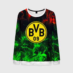 Свитшот мужской Borussia красно зеленый огонь, цвет: 3D-белый