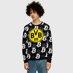 Свитшот мужской Borussia биткоин паттерн, цвет: 3D-черный — фото 2