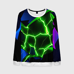 Свитшот мужской Neon green glow, цвет: 3D-белый