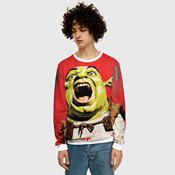 Свитшот мужской Орущий Шрек, цвет: 3D-белый — фото 2
