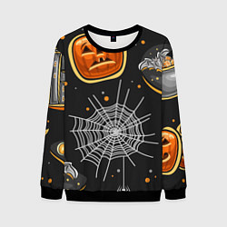 Свитшот мужской Атмосфера хэллоуина, цвет: 3D-черный