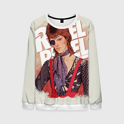 Свитшот мужской David Bowie Rebel Rebel, цвет: 3D-белый