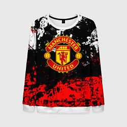 Свитшот мужской Манчестер Юнайтед краски, цвет: 3D-белый