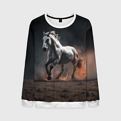Свитшот мужской Белая лошадь, цвет: 3D-белый