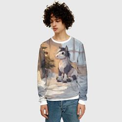 Свитшот мужской Лошадка у елки, цвет: 3D-белый — фото 2