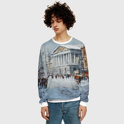 Свитшот мужской Зимний Питер красками, цвет: 3D-белый — фото 2