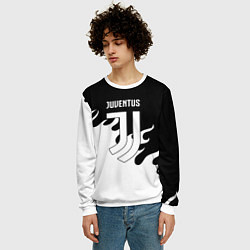 Свитшот мужской Ювентус огонь текстура, цвет: 3D-белый — фото 2