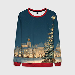Мужской свитшот Новогодняя атмосфера в городе