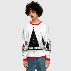 Свитшот мужской Новый год - минимализм, цвет: 3D-красный — фото 2