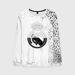 Свитшот мужской Реал Мадрид черно белые краски, цвет: 3D-белый