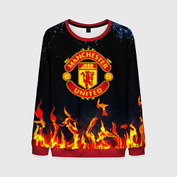 Свитшот мужской Манчестер Юнайтед лёд и огонь, цвет: 3D-красный
