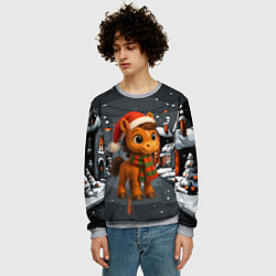 Свитшот мужской Новогодняя лошадка 2026 год, цвет: 3D-меланж — фото 2